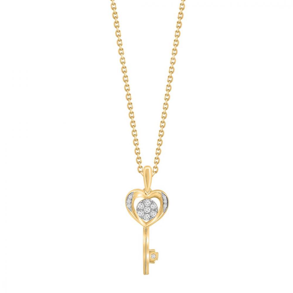 Key to my heart diamond pendant in 18K gold