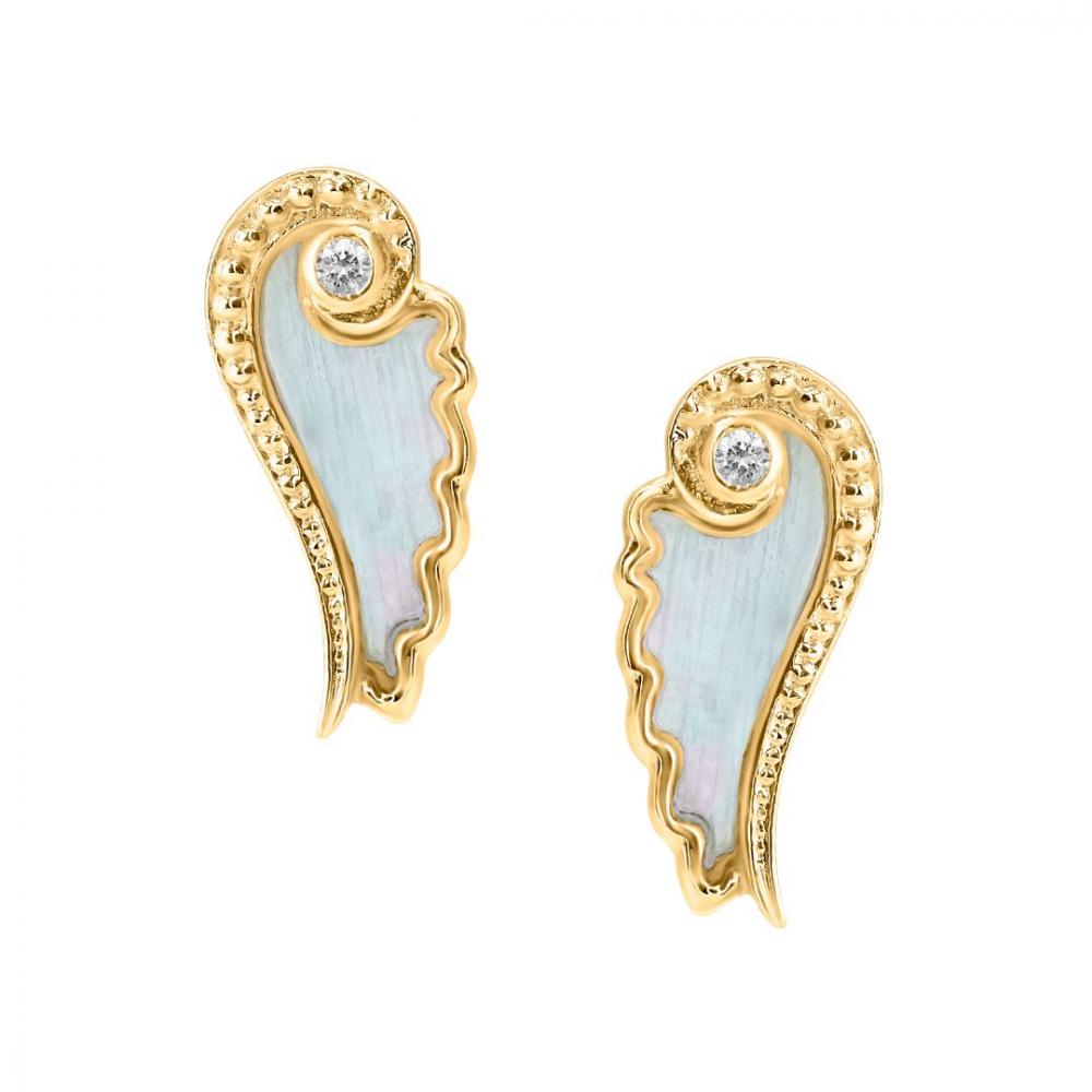 Angel Wings 18K Yellow Gold Earrings