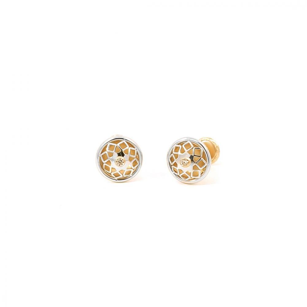 Arabic design 18K gold earrings