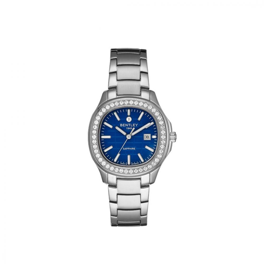 Bentley blue dial watch with 48 pieces of white sapphires