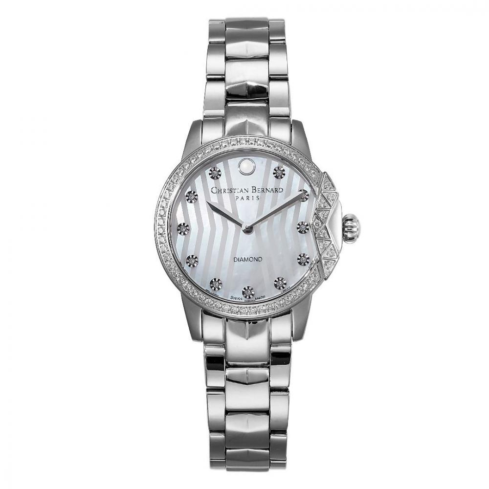 Christian Bernard Pearl of Ocean stainless steel diamond watch