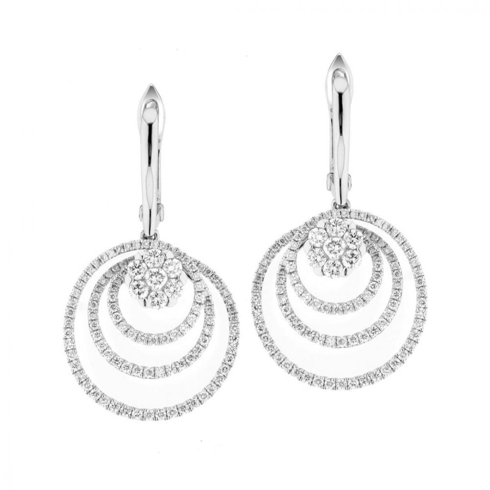 Circles Coronet diamond earrings in 18K white gold