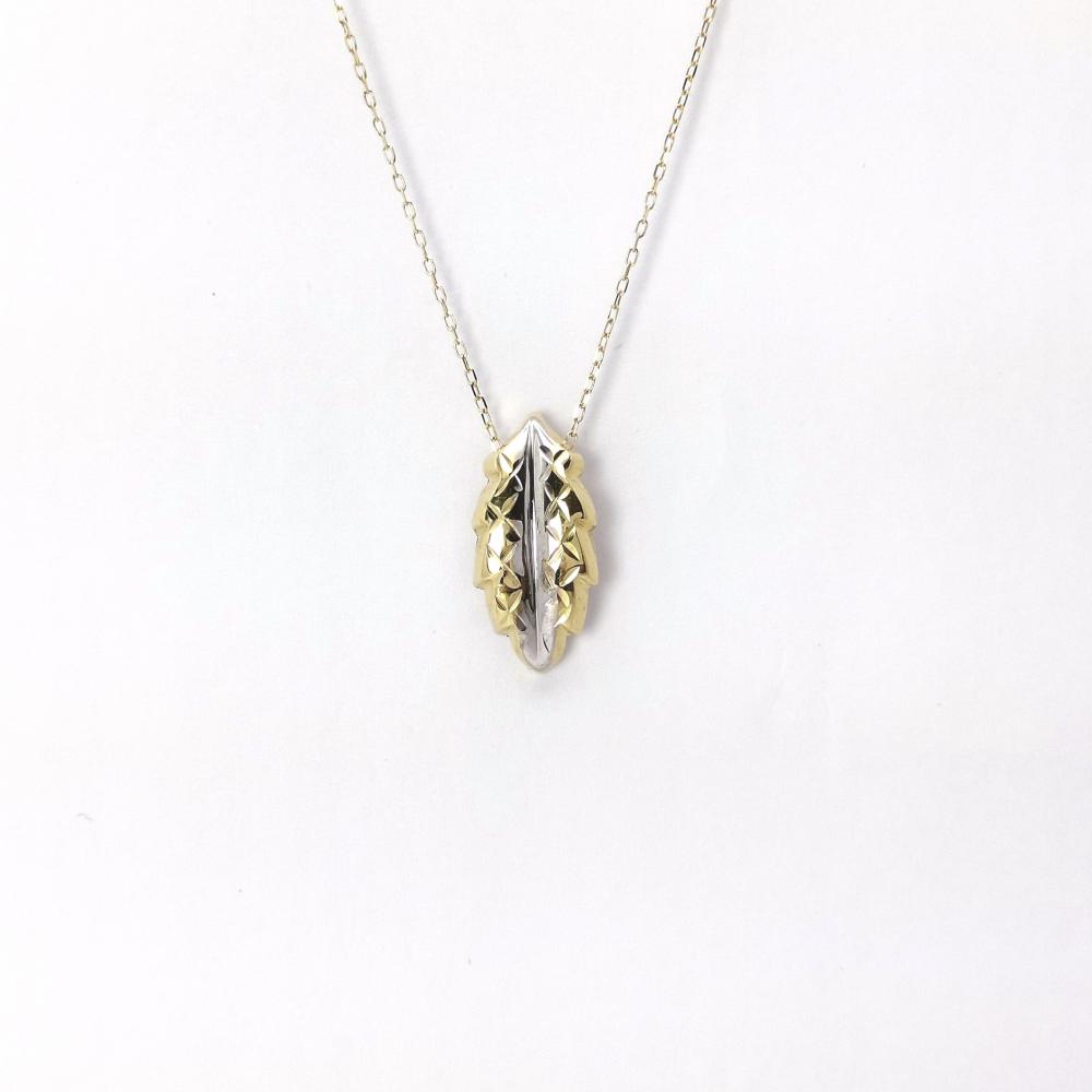 18K Gold Leaf Pendant