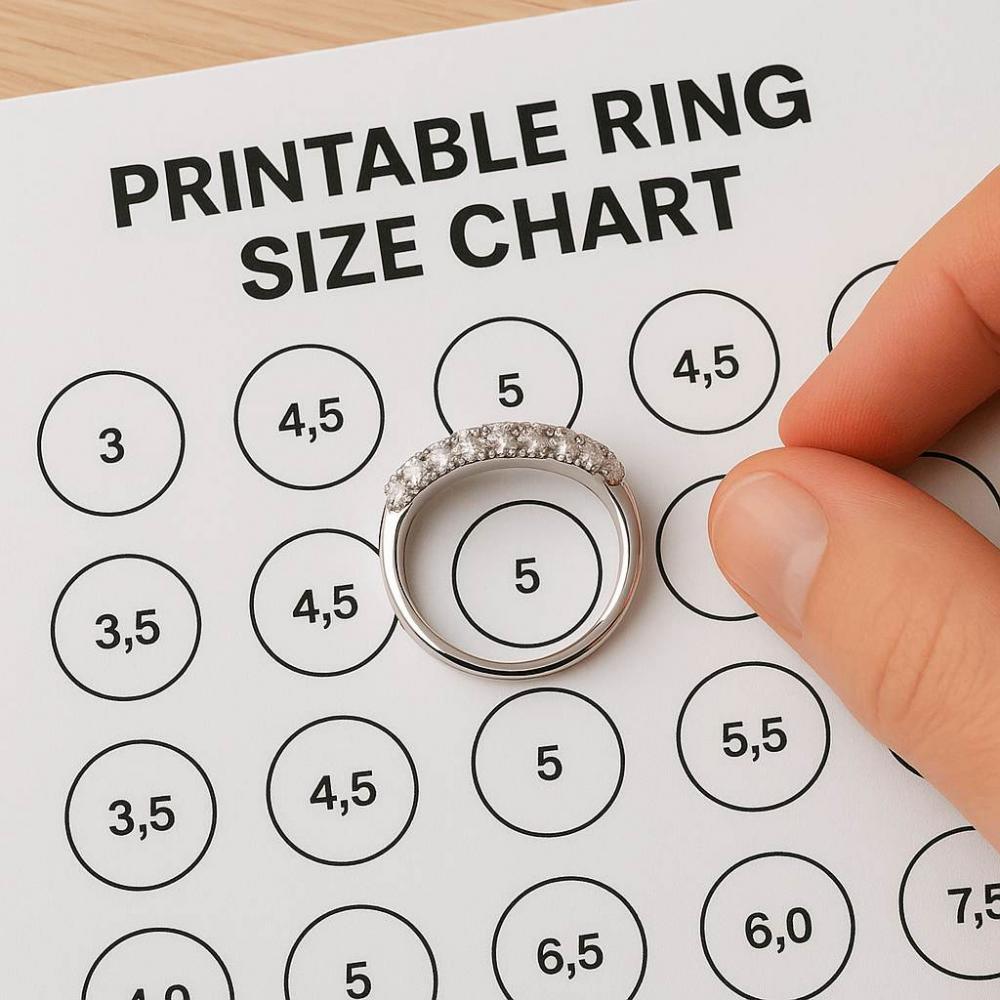 Printable ring size chart