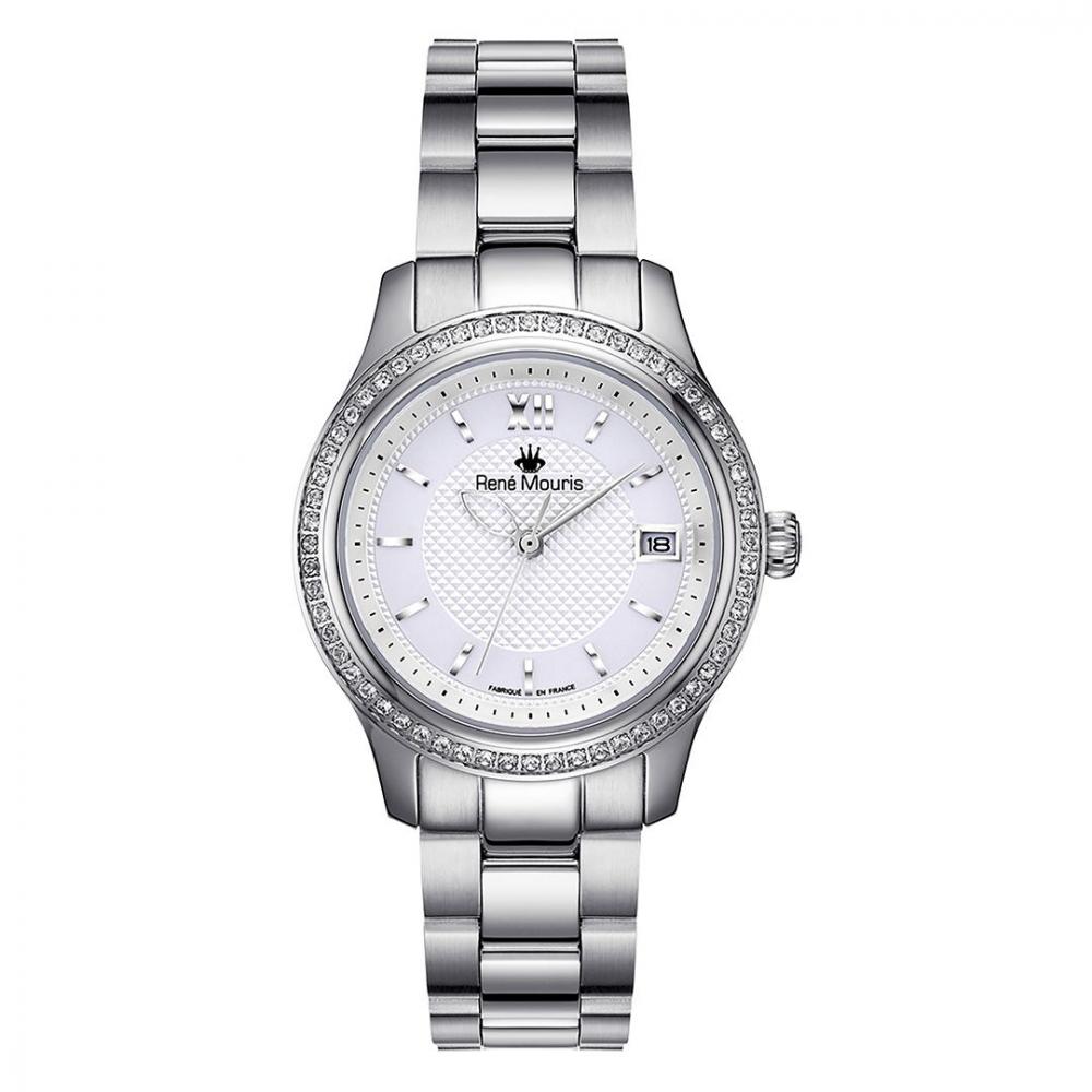 Rene Mouris Paris Lola white dial silver bezel watch