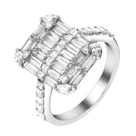 Diamond Aaina Ring on White Gold_IG-A120425