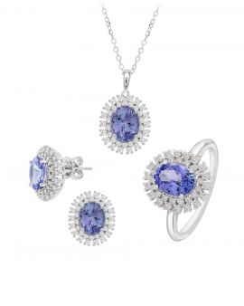 Tanzanite and Diamond Pendant Set_C23515_C23516_C23395