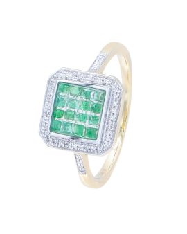 Diamond and Emerald Ring_C14942