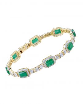 Diamond and Emerald Bracelet_C14948