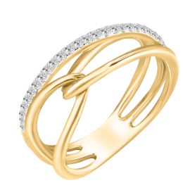 Eternal Knot Diamond Ring in 14K Gold