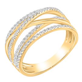 Radiant Waves Diamond Ring in 14K Yellow Gold | 94 Diamonds, 4.05g