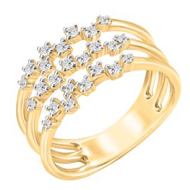 Eternal Grace 14K Yellow Gold Multi-Row Diamond Ring