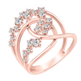 Radiant Bloom Diamond Ring in 14K Rose Gold