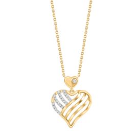 Diamond Dual-Heart Pendant in 18K Yellow Gold | Valentine’s Collection