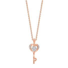 Key to My Heart Diamond Pendant in 18K Rose Gold