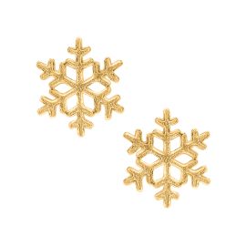 Golden snowflake studs in yellow gold - 1