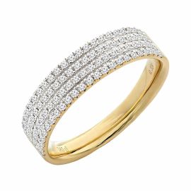 Multi-Row Half Eternity Diamond Ring