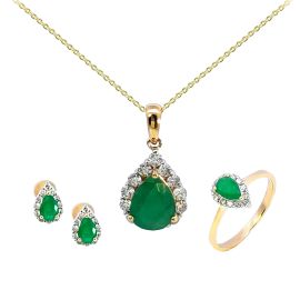 Emerald Diamond Pendant Set_70670_69754_70510