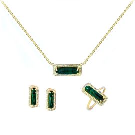 Malachite Diamond Necklace Set_75632_76034_76280