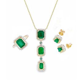 Emerald Diamond Necklace Set
