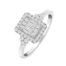 Perfect Baguette Diamond Proposal Ring  in White Gold