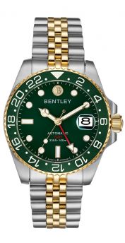 Bentley Sea God Warriors Automatic Watch – Green Dial, Ceramic Bezel, Gold Two-Tone Stainless Steel