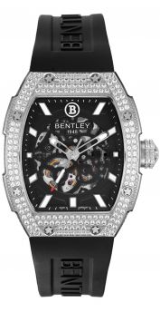 Bentley Velocity Prodigy Stainless Steel Case Black Dial and Rubber Strap Watch