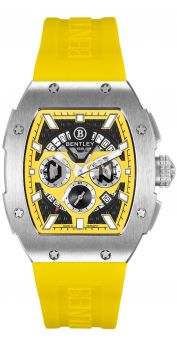 Bentley Velocity Prodigy Yellow Dial and Rubber Strap Watch for Men
