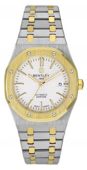Bentley Masterful Style – Gold Two Tone Stainless Steel Watch with Sapphire Crystal & White Dial