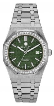 Bentley Classic Steel – Green Dial Watch with Automatic Movement and White Sapphire Case