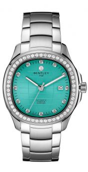 Bentley Industrial Ultimate Diamond Automatic Watch – Aqua Blue Dial with Stainless steel case