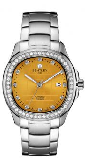 Bentley Industrial Ultimate Diamond Automatic Watch – Orange Dial with Stainless steel case