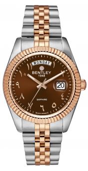 Bentley Adventure Journey Brown Dial Two Tone Rose Gold Watch for Men
