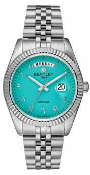 Bentley Adventure Journey Aqua Blue Dial Stainless Steel Watch for Men