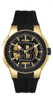 Bentley Chief Heritage Icons Diamond Automatic  Watch Black Dial Black Rubber Strap