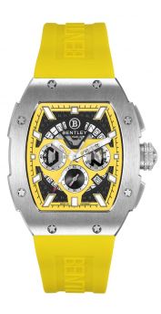 Bentley Velocity Prodigy Yellow Dial and Rubber Strap Watch for Men