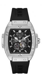 Bentley Dazzling Superstar Black Rubber Band strap Diamond Automatic Watch