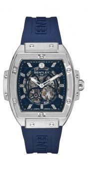 Bentley Dazzling Superstar Blue Rubber Band strap Diamond Automatic Watch
