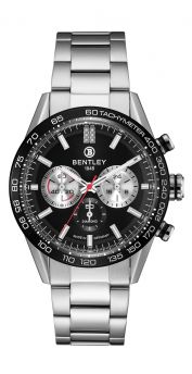 Bentley Thunder Series Black Dial Diamond Quartz Watch All Stainless Steel