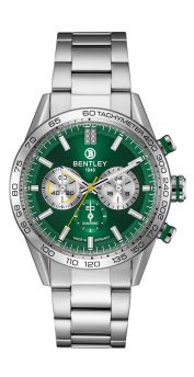 Bentley Racing enthusiasts Thunder Series Green Dial Diamond Quartz Watch All Stainless Steel