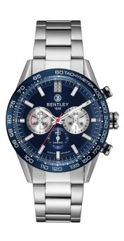 Bentley Racing enthusiasts Thunder Series Blue Dial Diamond Quartz Watch All Stainless Steel