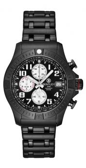 Bentley Track Elite Black tone stainless steel White Dial diamond quartz watch