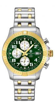 Bentley Track Elite Gold Two Tone Green dial diamond quartz watch