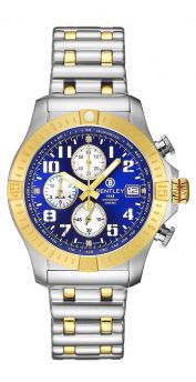 Bentley Track Elite Gold Two Tone Blue dial diamond quartz watch