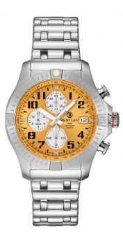 Bentley Track Elite stainless steel Yellow Dial diamond quartz watch