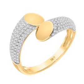 Bypass Band Diamond Ring in 14K Yellow Gold