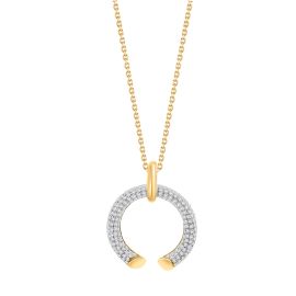 Circular Bypass Diamond Pendant in 14K Gold