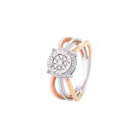 Diamond Ring in White Yellow Rose Gold_L08183