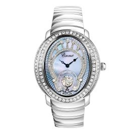 Coronet watch with 205 diamonds and a sleek stainless band - 1