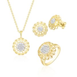 Expo 2020 Diamond Pendant Set in 18k Yellow Gold